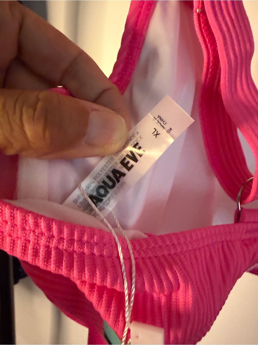 Ribbed Underwire Bikini Top in Hot Pink - Picture 4 of 4